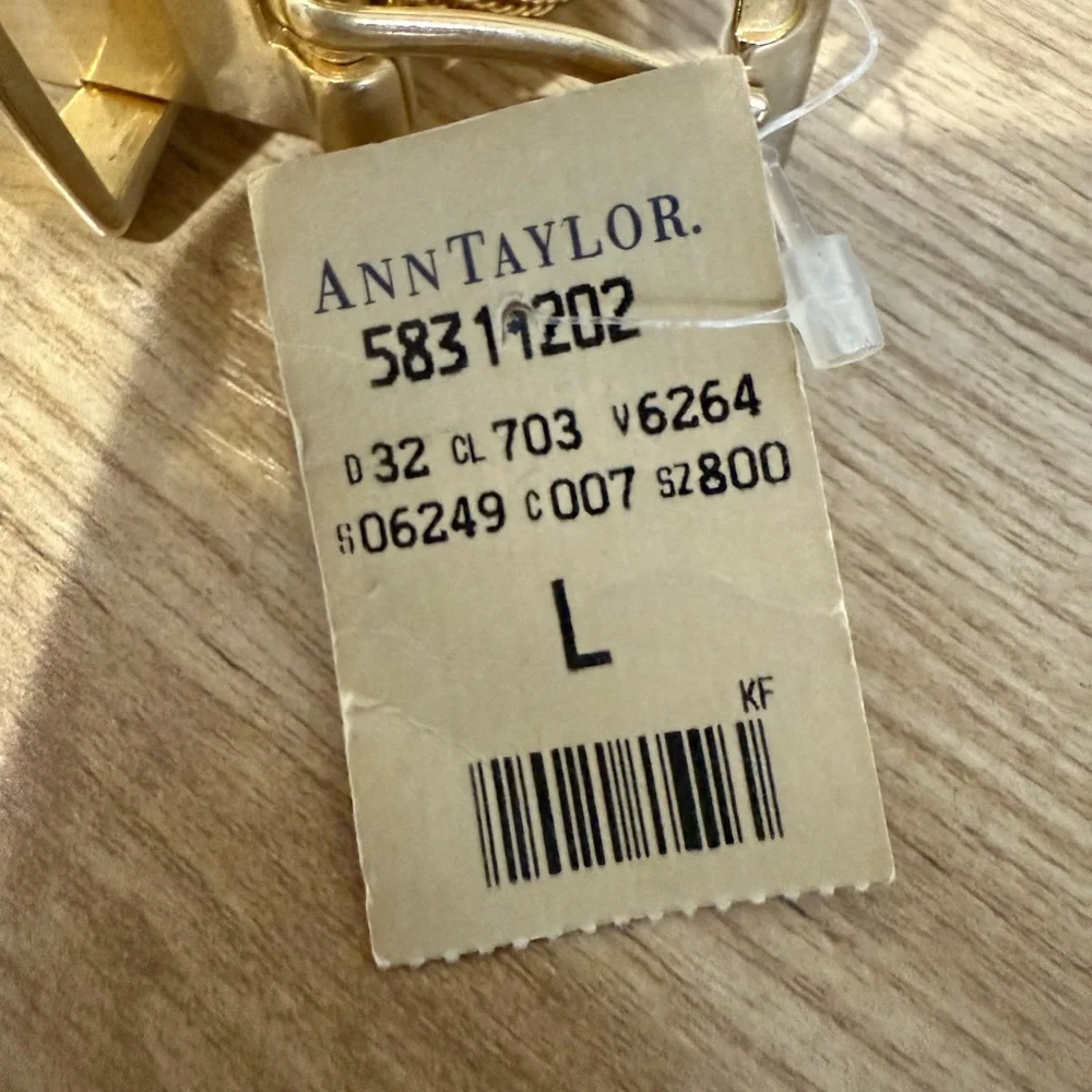 90s Vintage Ann Taylor Gold Mesh Adjustable Belt‎ Size L Large 39” NWT